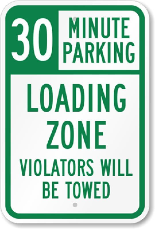 30 Minute Parking Sign Aluminum Weatherproof 8×12 Business Traffic Sign