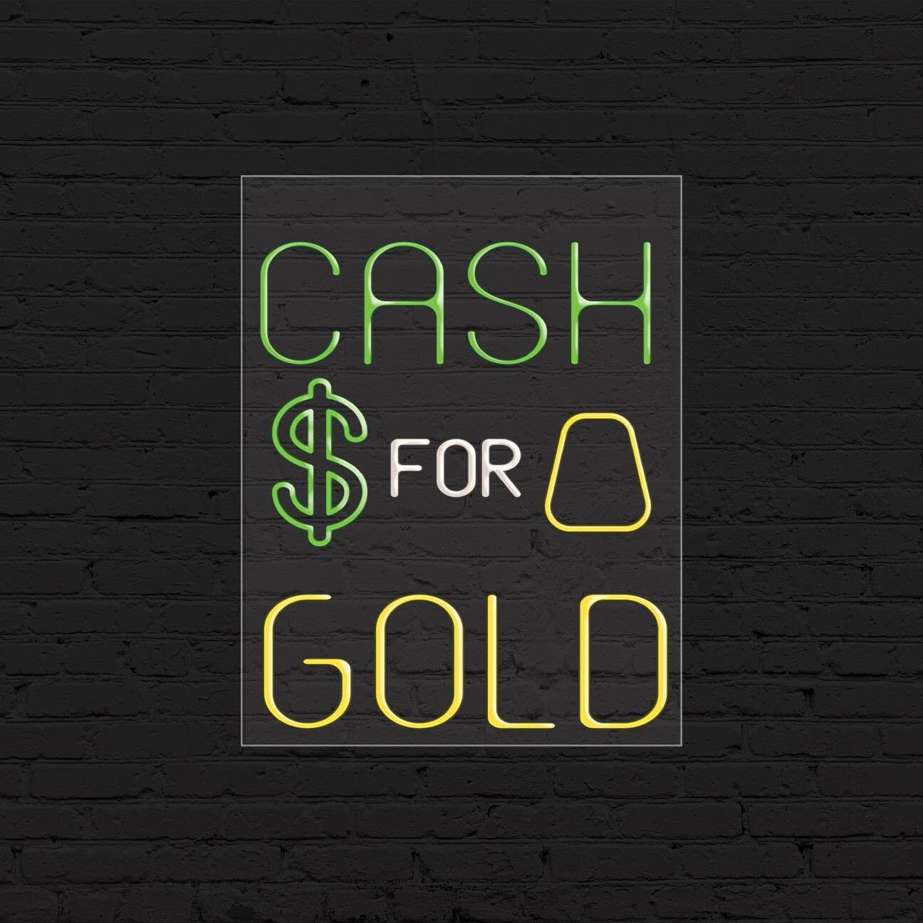 Cash for Gold & Silver Sign for Business | LED Flex Neon | 24″W x 31″H x 1″D