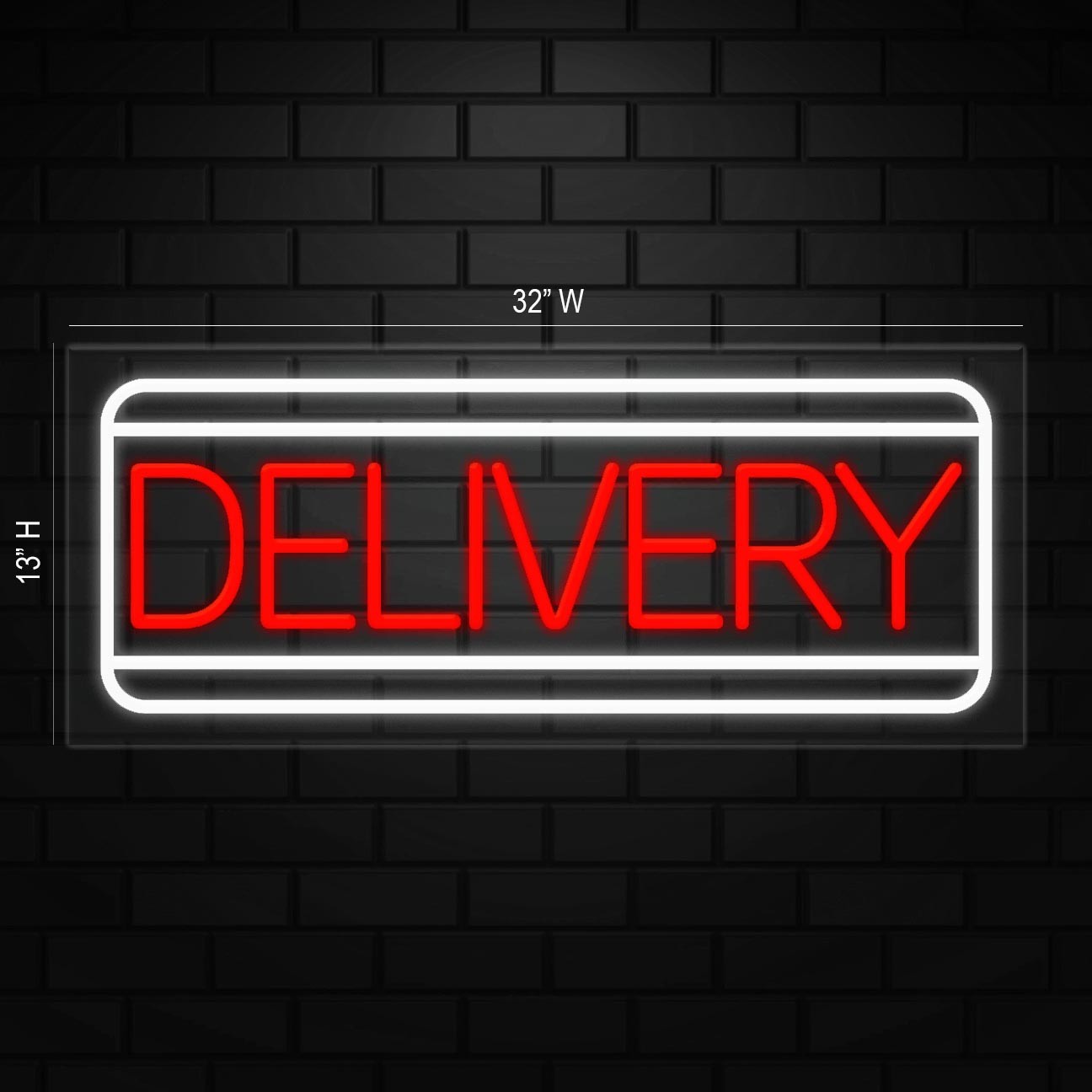 Delivery Neon Sign for Retail Displays | LED Flex Neon | 32″W x 13″H x 1″D