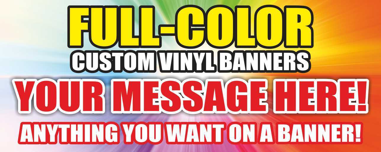FULL-COLOR CUSTOM VINYL BANNERS YOUR MESSAGE Advertising Mesh Sign Free Design