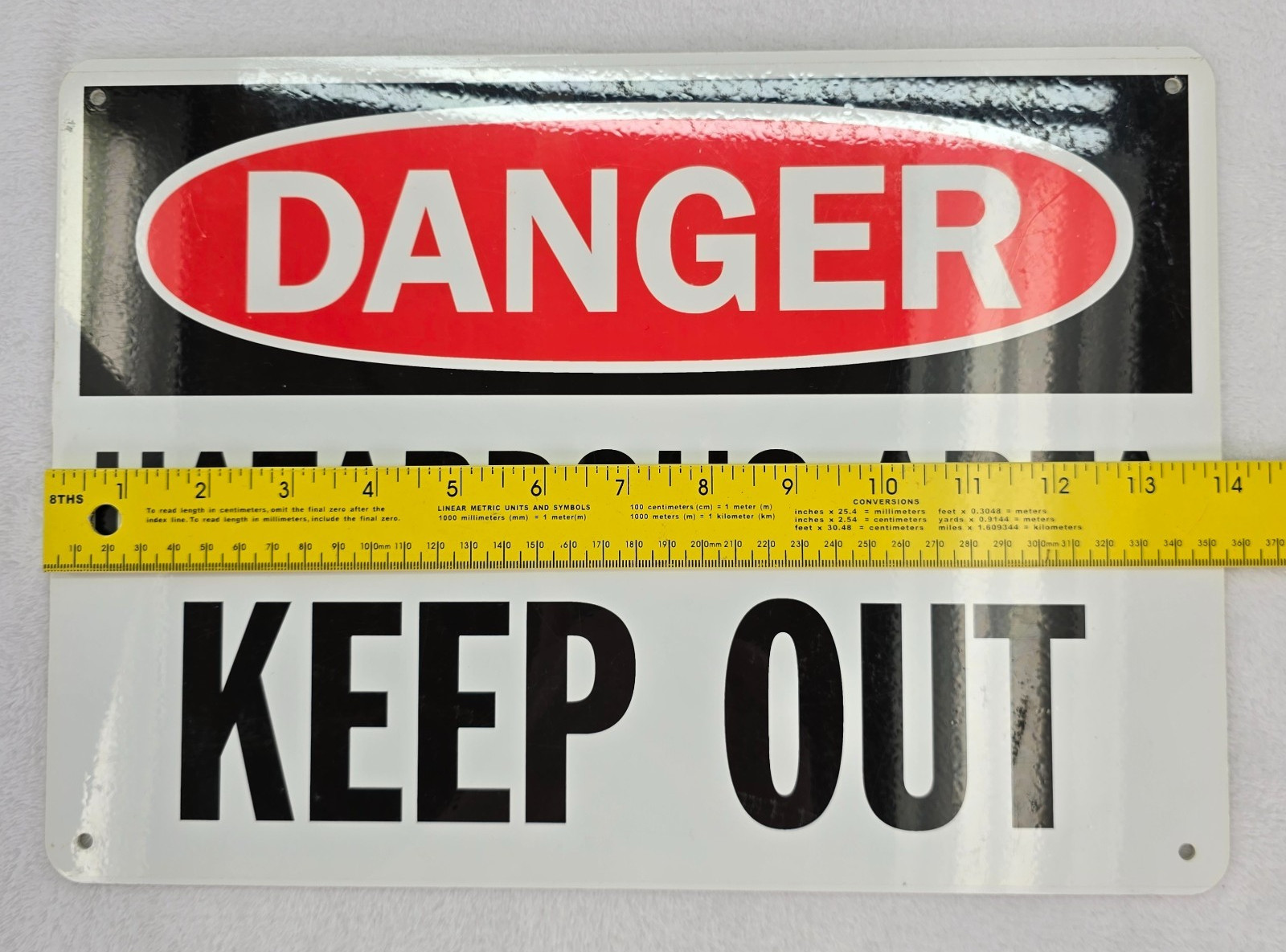 OSHA Safety Sign DANGER HAZARDOUS AREA KEEP OUT 14×10 Thick Plastic Weatherproof