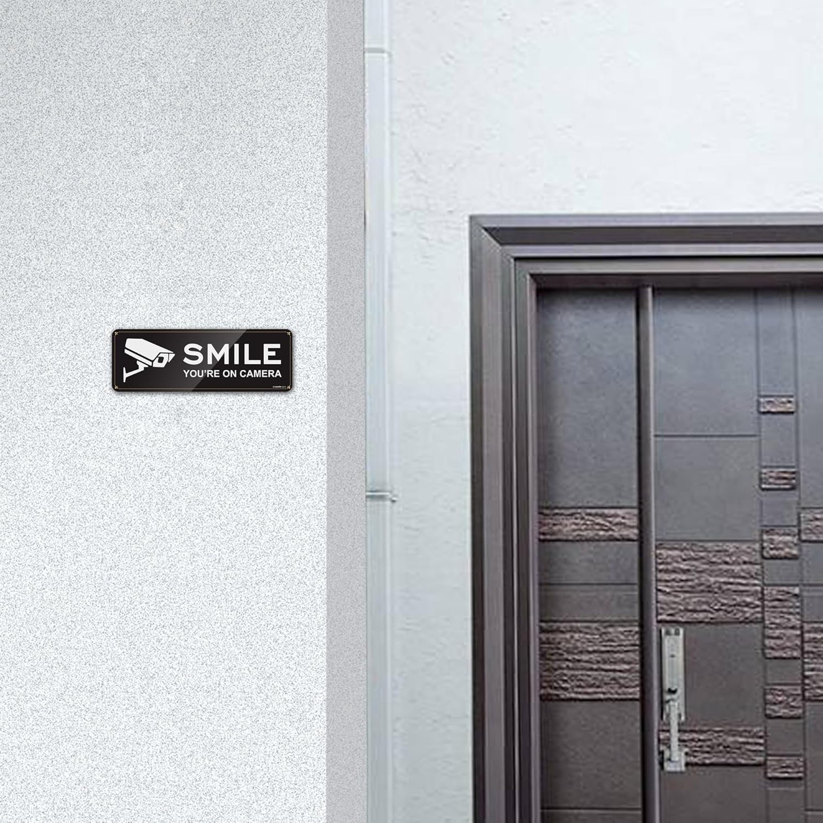 Security Camera Signs 4 Pack Acrylic 9×3.1 Inches No Soliciting Home Security