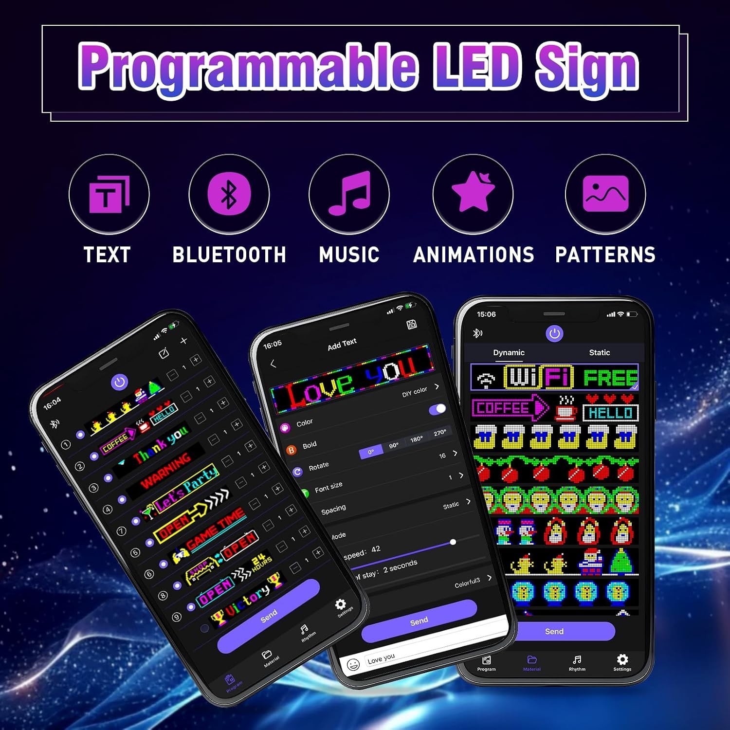 Customizable LED Car Sign with Bluetooth Control – 23” Color-Changing Display