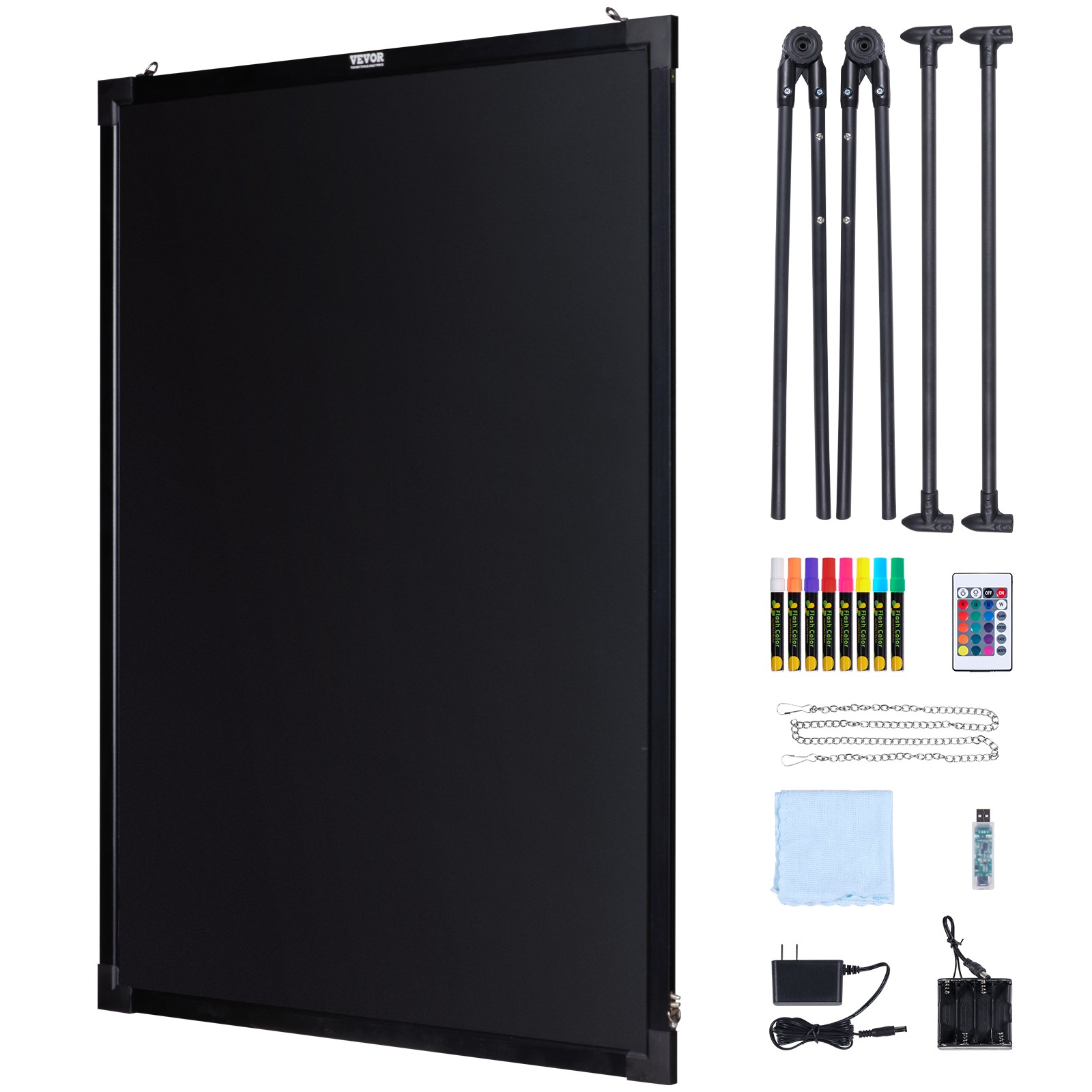 VEVOR LED Message Writing Board 32″x24″ Illuminated Erasable Lighted Chalkboard