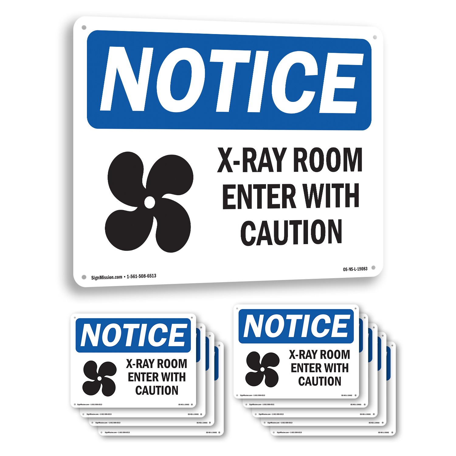 X-Ray Room Enter With Caution OSHA Notice Sign Metal Plastic, Decal 5 or 10 Pack