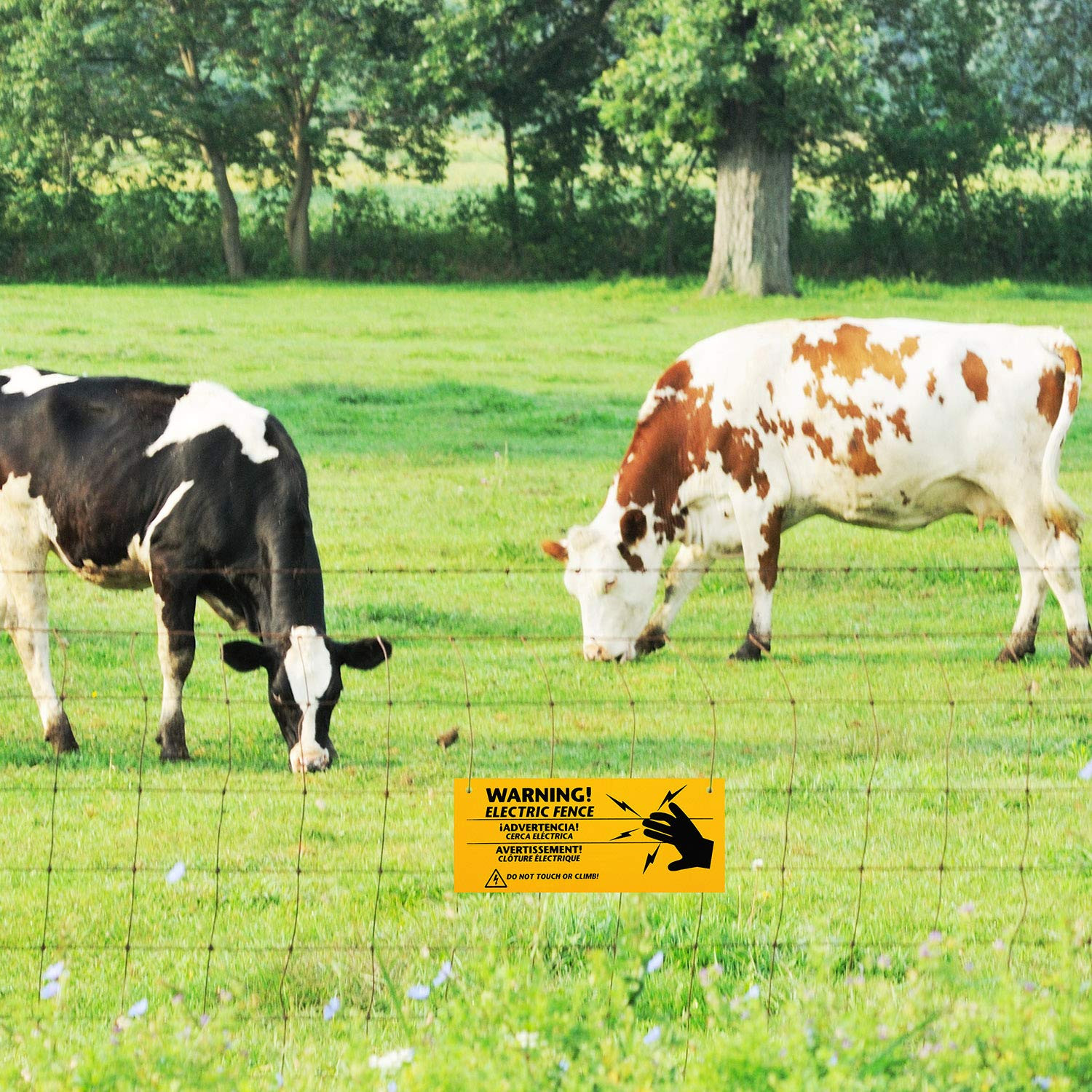 8 Pieces Electric Fence Warning Signs 10 X 4 Inch Plastic Danger Electric