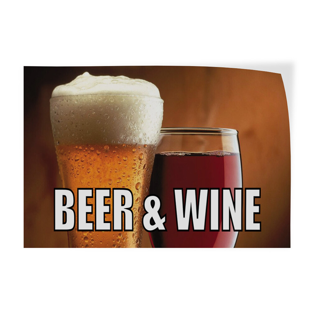 Decal Stickers Beer & Wine Outdoor Advertising Printing Vinyl Store Sign Label