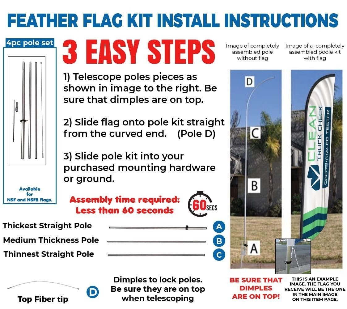 CLEAN TRUCK CHECK Credentialed Tester 12FT Tall Swooper Feather Flag with…