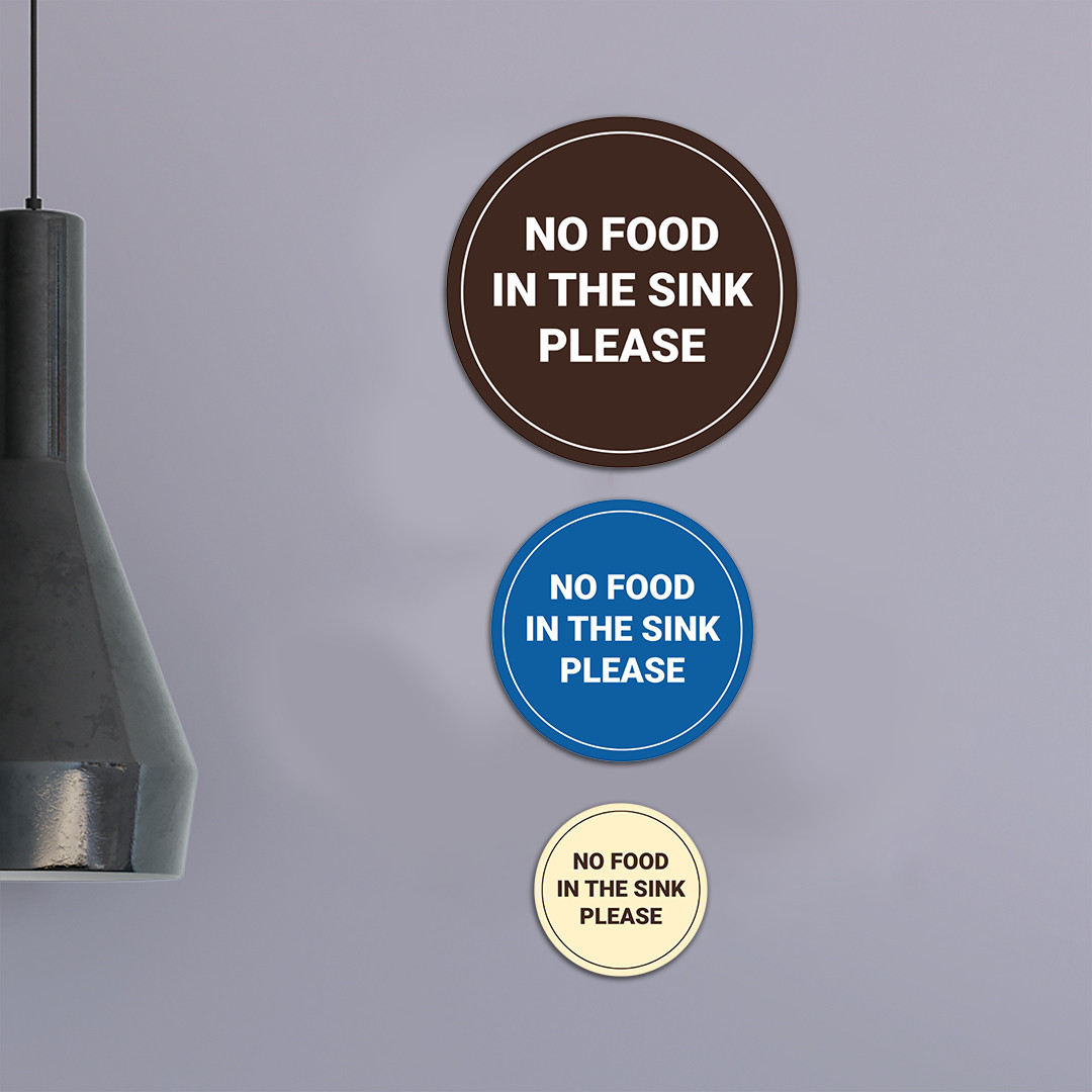 Circle No Food In The Sink Please Wall or Door Sign