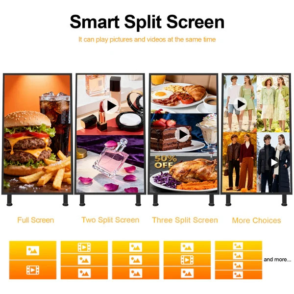 Indoor 32inch Portable Digital Signage Display 350nits 2K LCD Advertising Sign