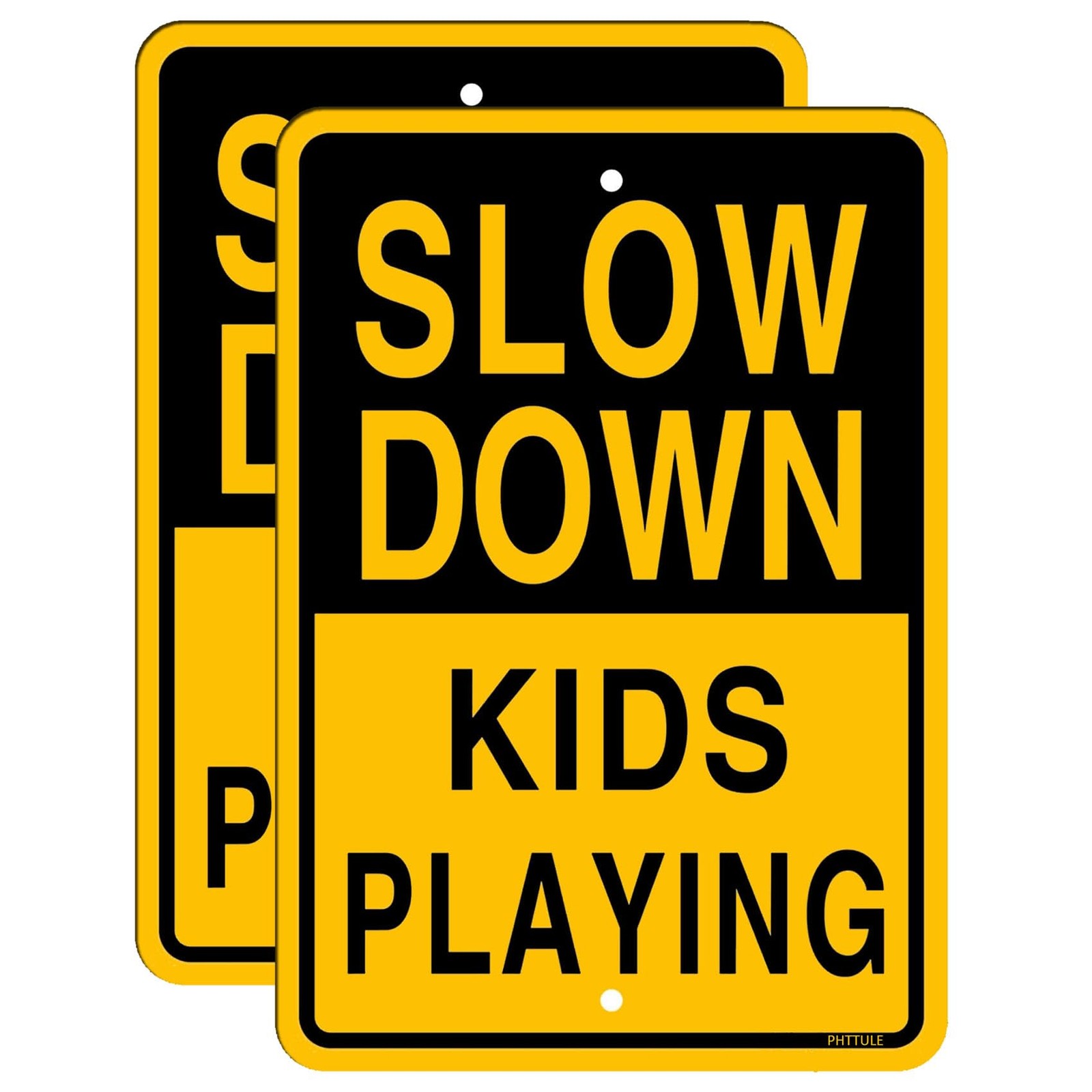 Slow Down Kids Playing Sign 2 Pack18 x12 Inches Children at Play Sign for Str