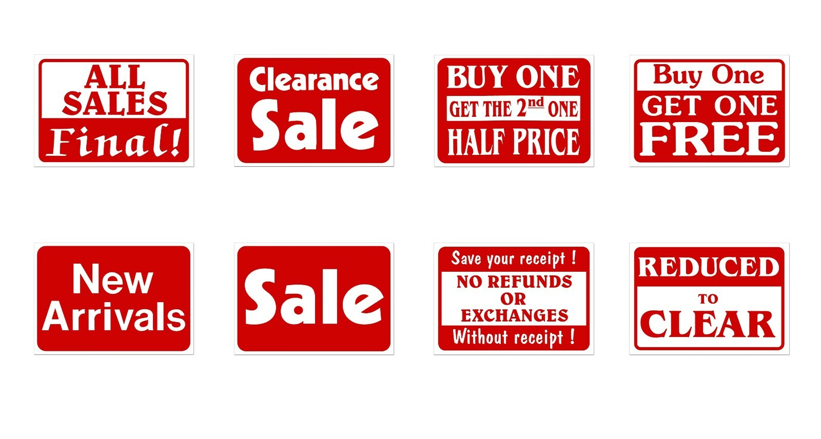 Clearance Sale Retail Store Sale Business Discount Promotion Message 11×7″ signs