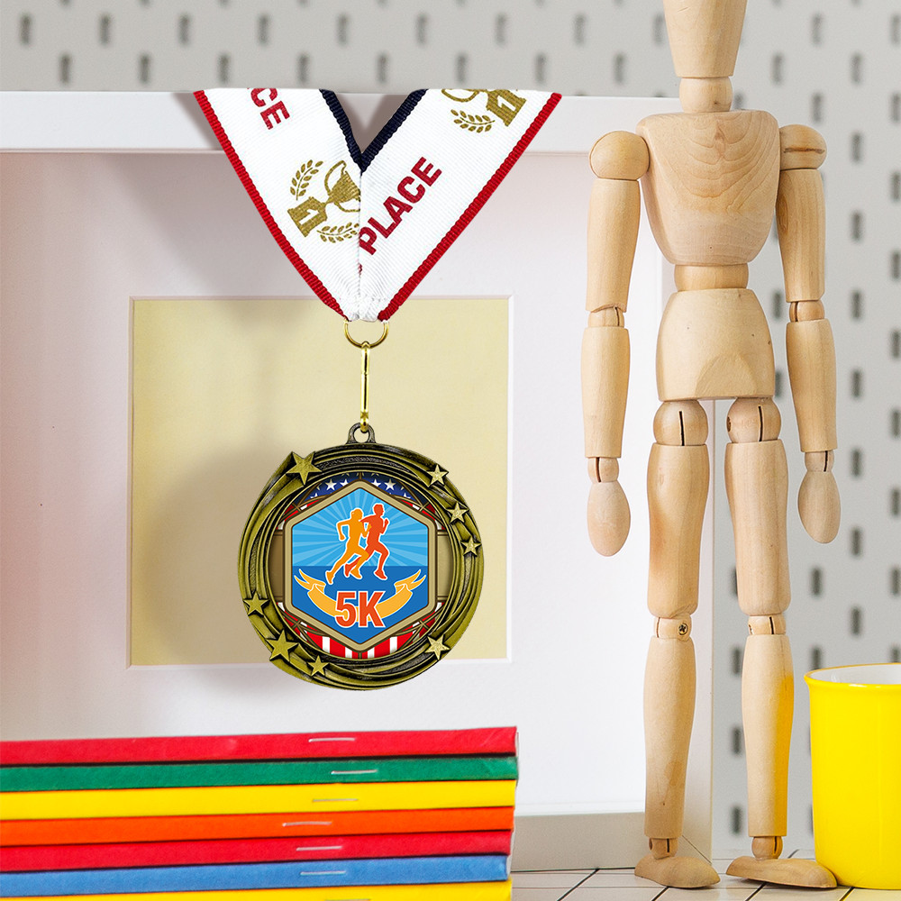 All Quality Stars Design 5k Medal,High Quality Metal Medal – 1st, 2nd, 3rd Place