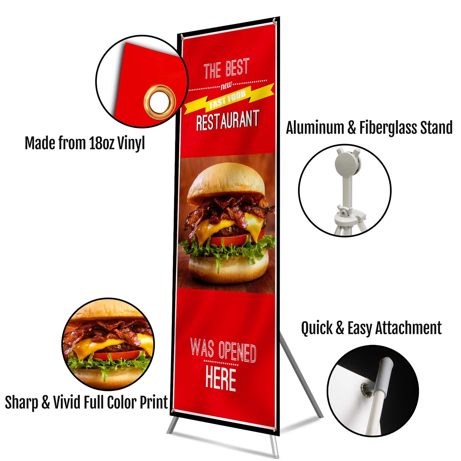 Anley Custom X-Stand Banners & Signs Customize Banner for Trade Show and Display