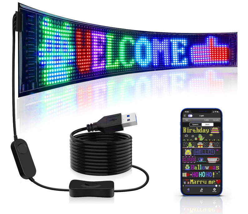 Letrero A Color LED Programable Para Mensajes Y Publicidad Negocio Tienda Cafe