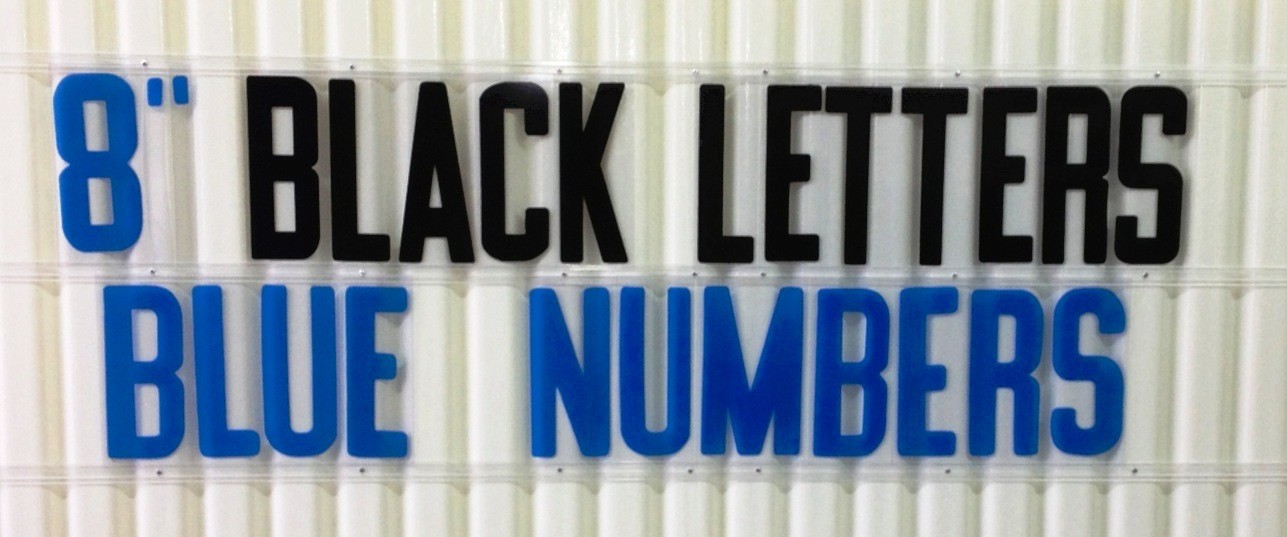 8 Inch Flexible Plastic Outdoor Marquee Sign Letters 300 Count Black Blue Color