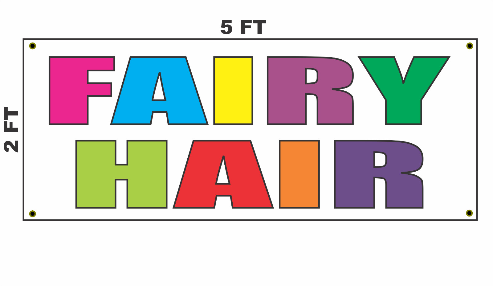 Fairy Hair Banner Sign multi-color