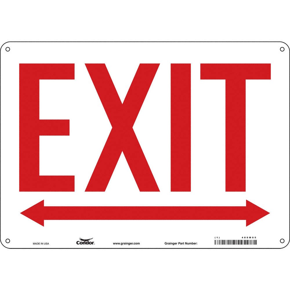 CONDOR 480M05 Safety Sign,10 in x 14 in,Aluminum 480M05