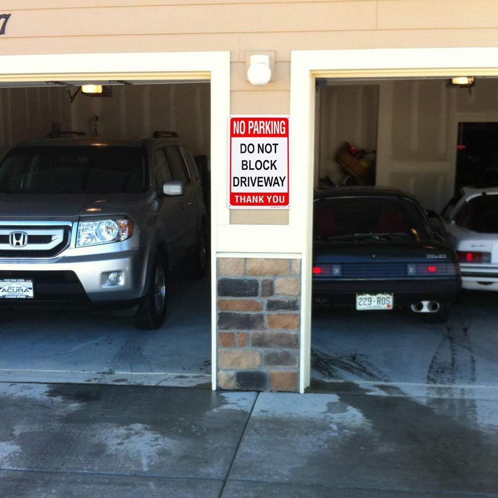 3 Pack No Parking Do Not Block Driveway Sign 10″x 7″ .04″ Aluminum Reflective…
