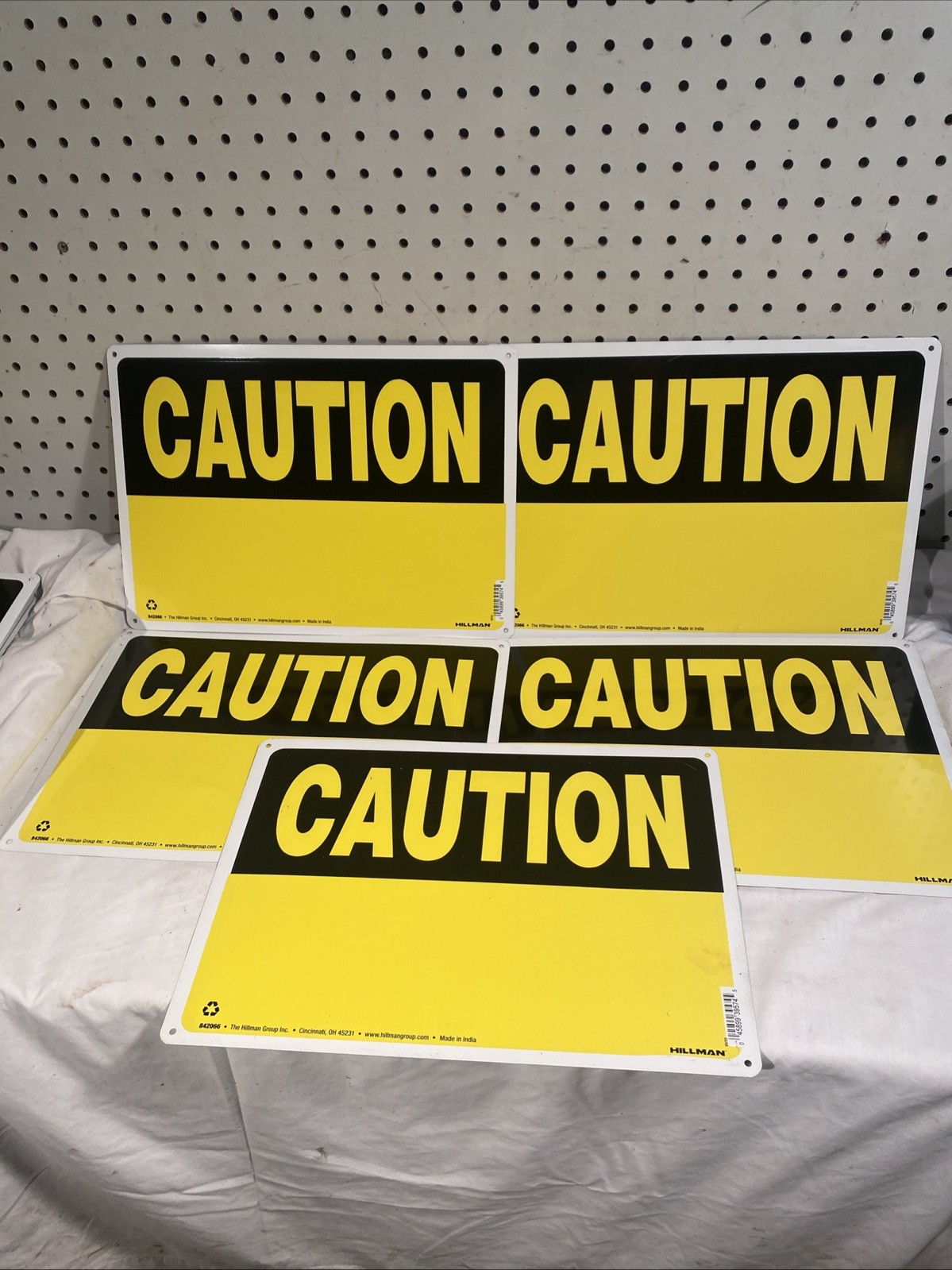 10 In. X 14 In. Aluminum Blank Caution Sign Lot Of 5