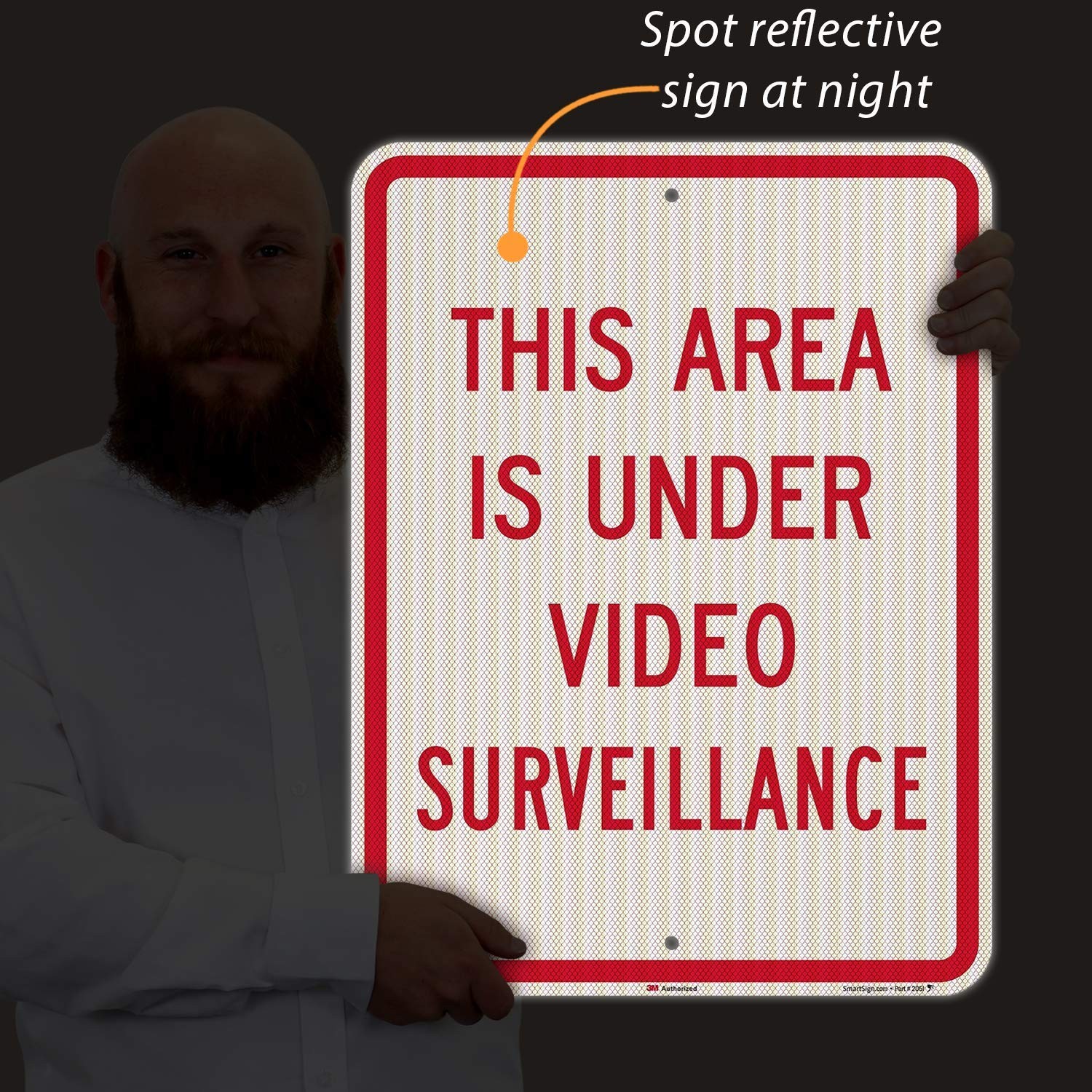 SmartSign This Area Is Under Video Surveillance Sign 18×24 3M High Intensity