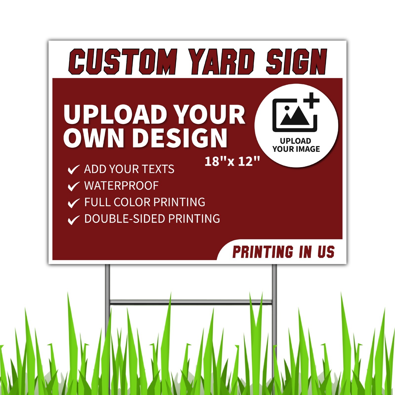 Custom Yard Signs with Stake – Personalized Blank Corrugated Lawn Sign 18×24