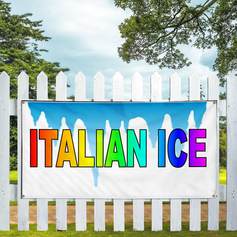 Vinyl Banner Multiple Sizes Italian Ice Food and Drink Restaurant and Food
