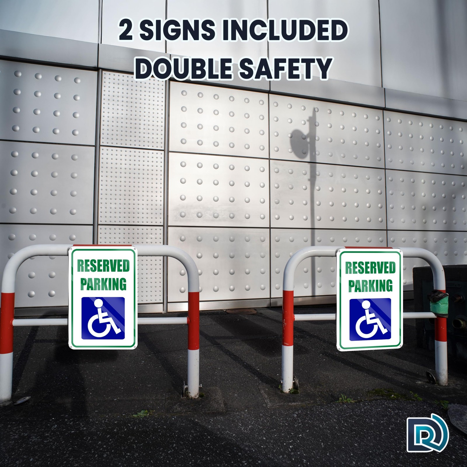 2 PC Handicap Reserved Parking Signs, 8X12 Reflective Aluminum Disabled Parking