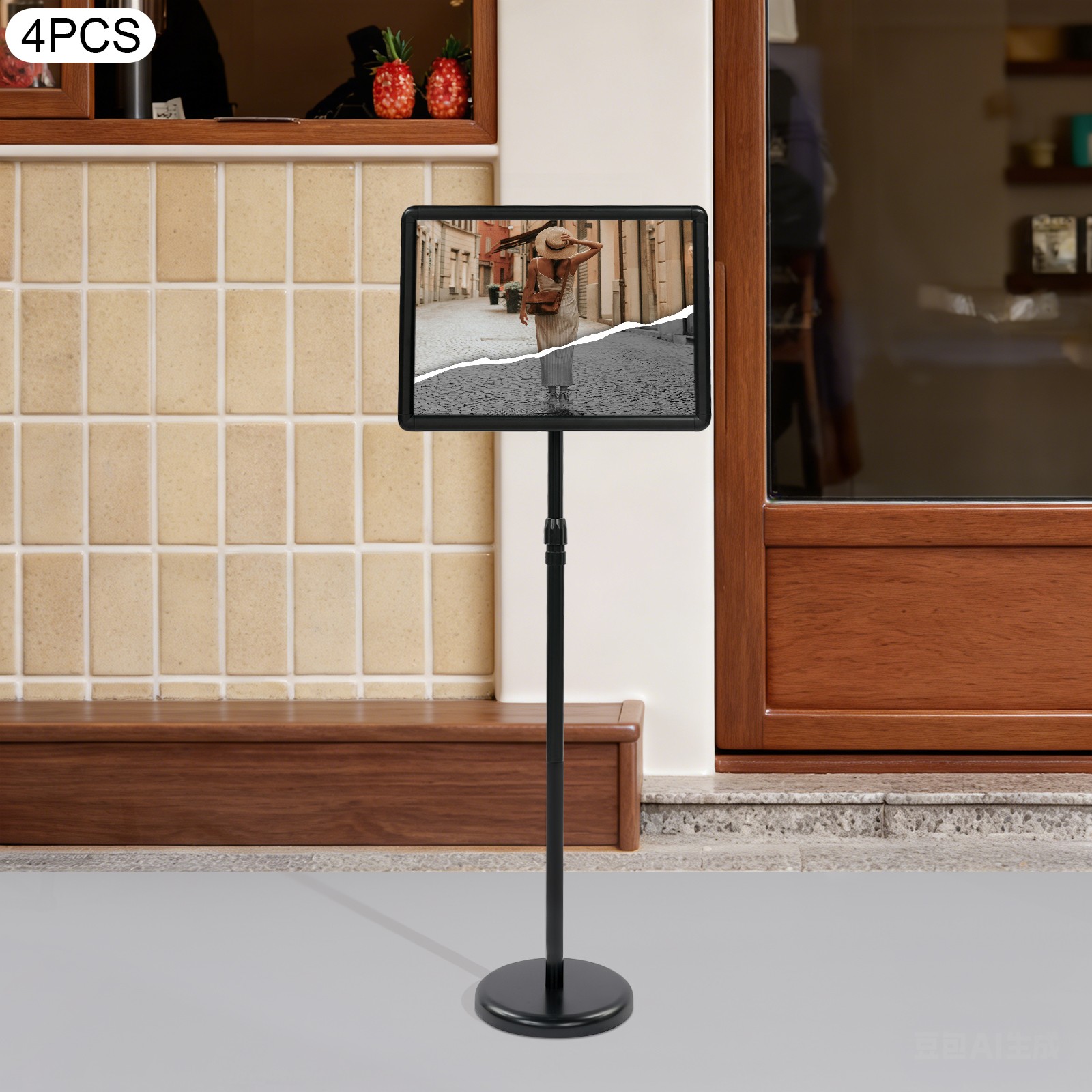 Advertising Display Stand Poster Stand Adjustable Floor Standing Sign Holder
