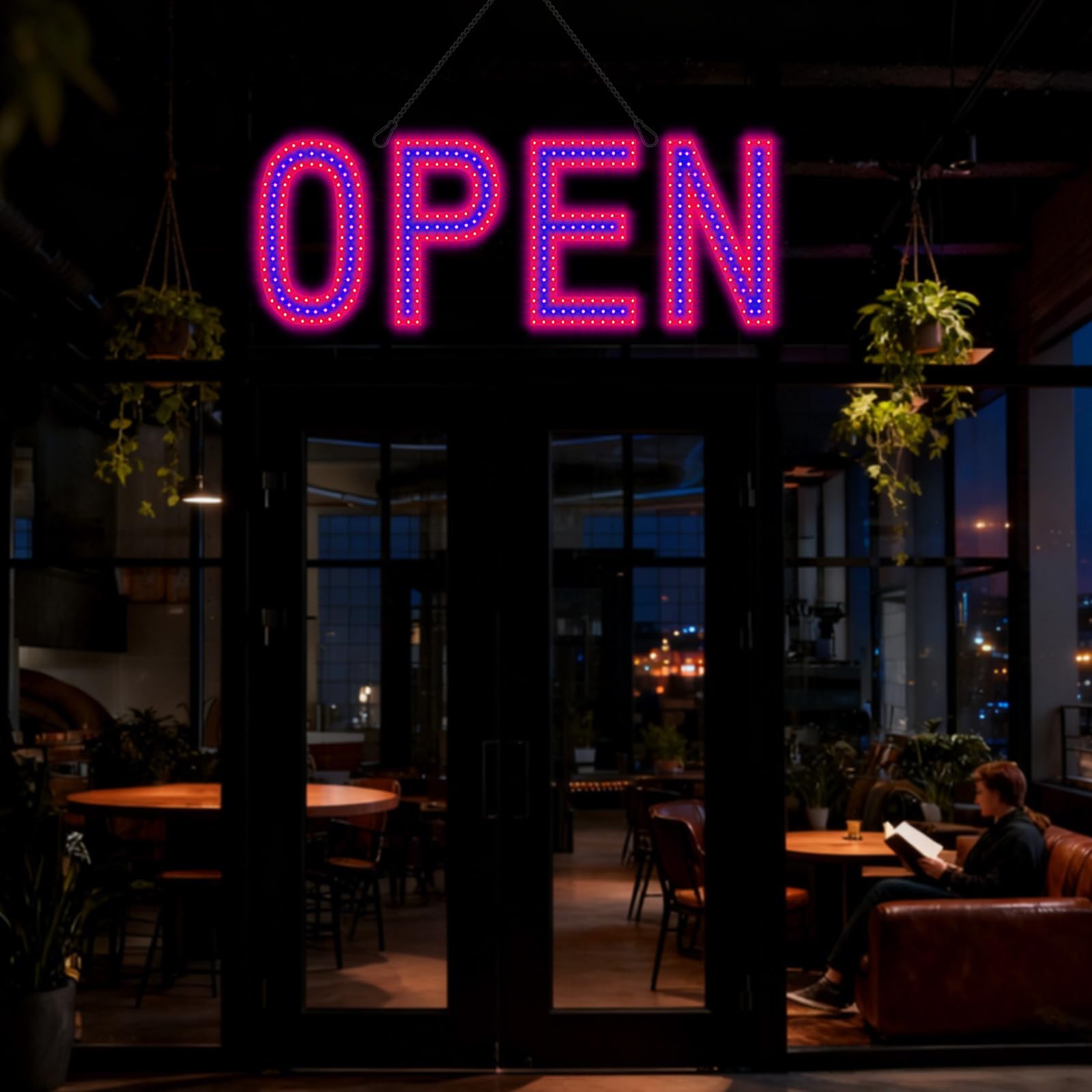 LED Open Signs for Business, 30″x10″ Large Ultra Bright Open Sign with Remote…