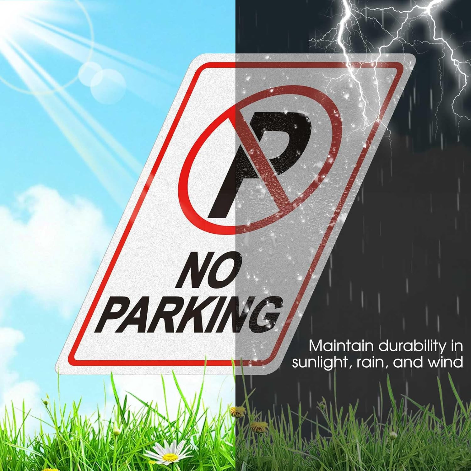 No Parking Signs, Do Not Park Here Sign, 3 Pack 10×7 Inch Reflective Waterproof