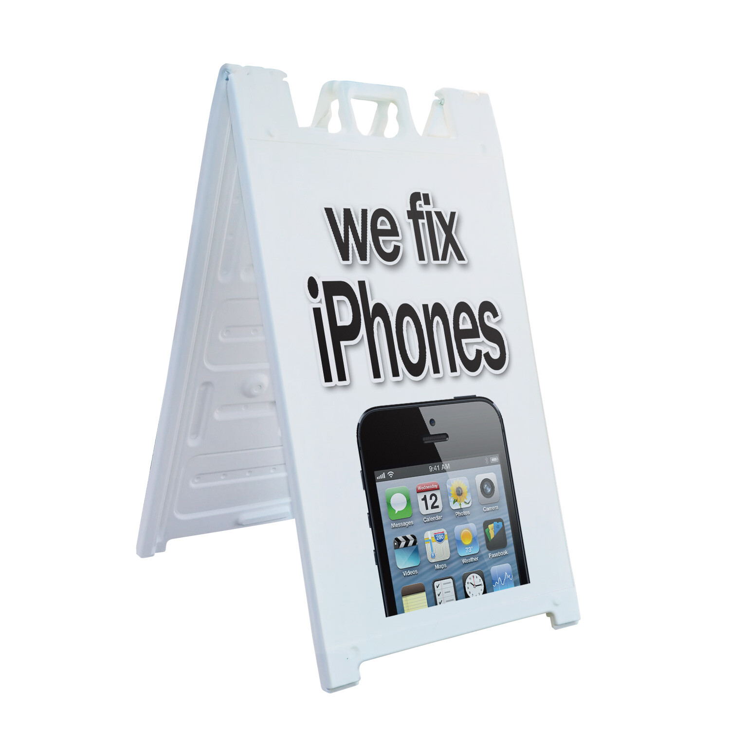 A-frame Sidewalk We Fix Iphones 24″ x 36″ Double Sided A-Frame Sidewalk Sign