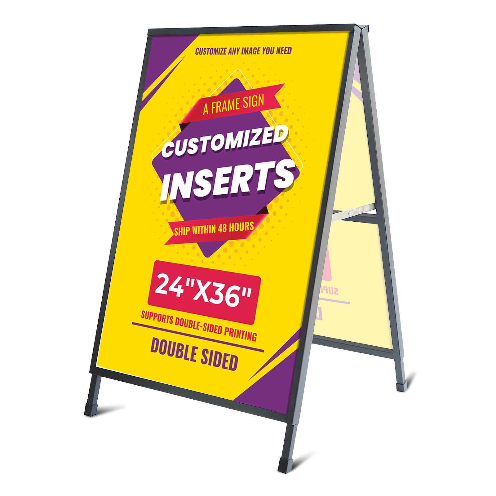 A Heavy Duty A-Frame Sidewalk Sign 24 x36Inch Full-color Printed,Sidewalk Sign
