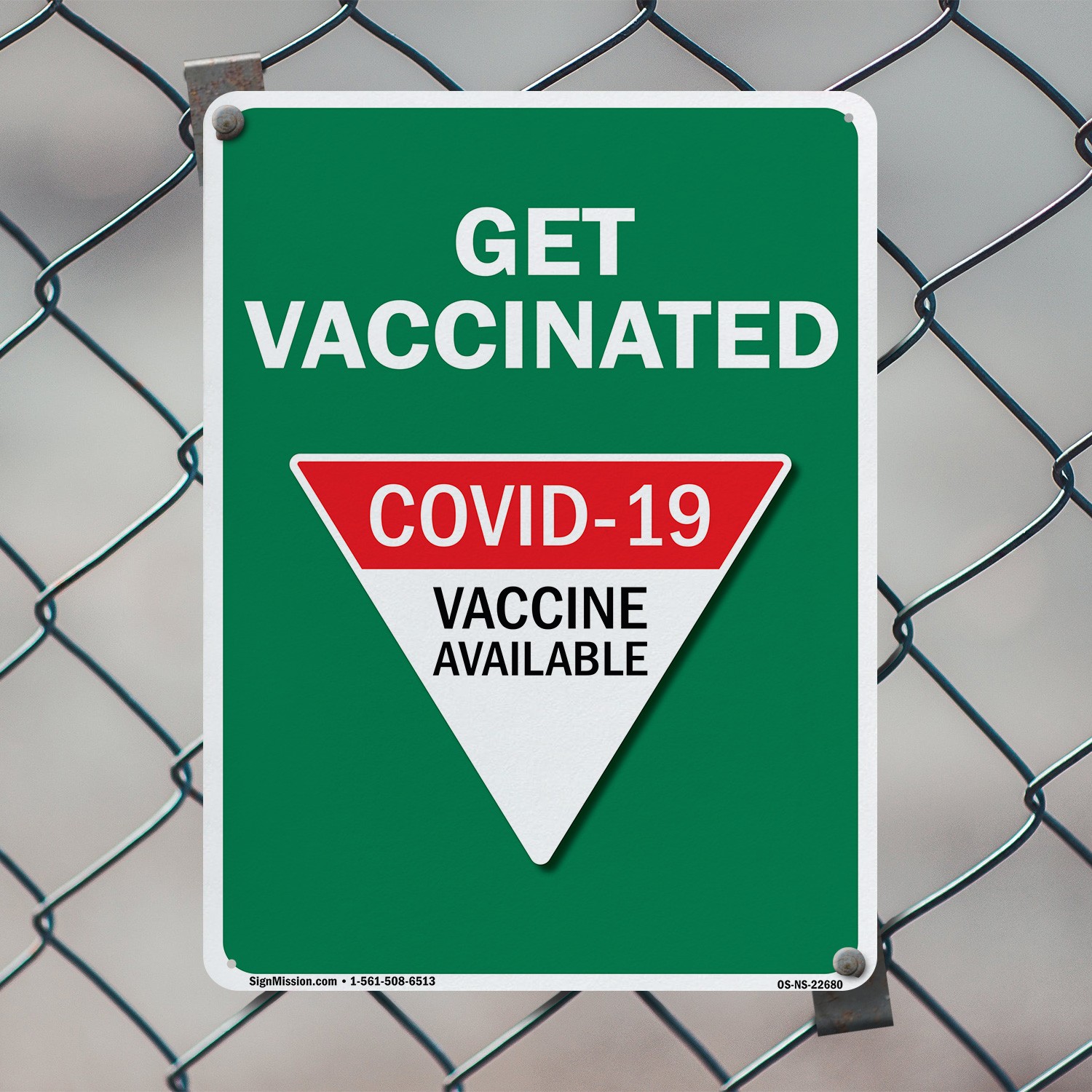 Get Vaccinated Covid-19 Vaccine Available Public Safety Sign, Decal 5 or 10 Pack
