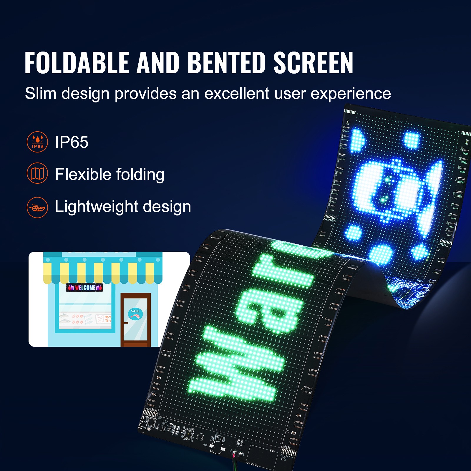 Uimoso 32.9″x8″ Programmable LED Sign Scrolling Display Board P5 Full Color