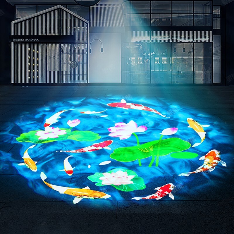 110W Double Head Dynamic Water Ripple Light Wall Bridge Garden Gobo Projector