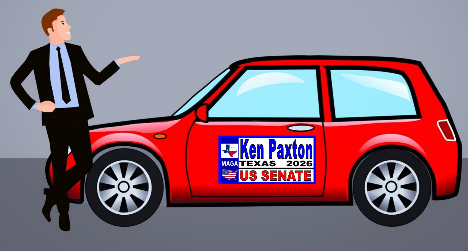 KEN PAXTON US SENATE TEXAS 2026 – MAGNETIC CAR SIGNS -FREE SHIPPING -USA MADE