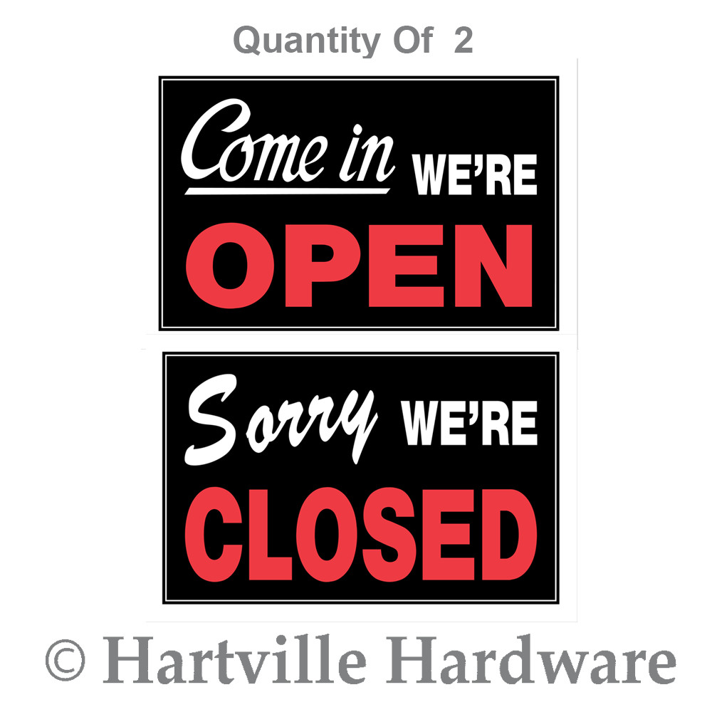 Hillman 8 in. x 12 in. Come In We’re Open / Sorry We’re Closed Sign 2-Pk