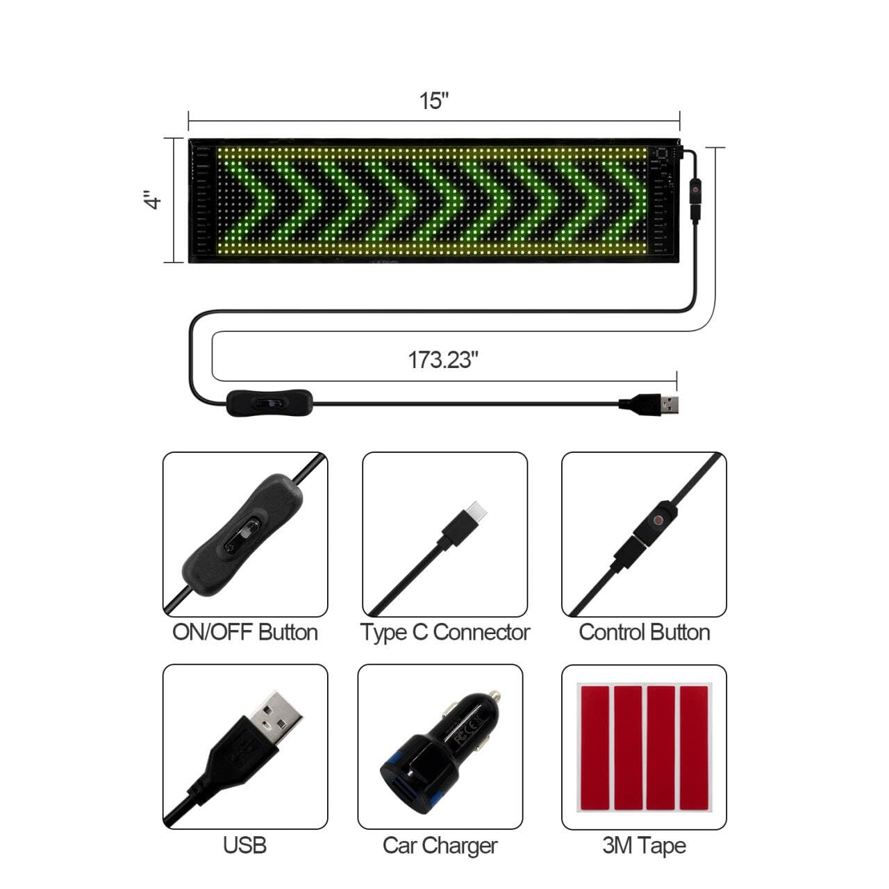 Hoios Programmable Led Sign High Bright Scrolling Signs Usb 5V Led Matrix Panel