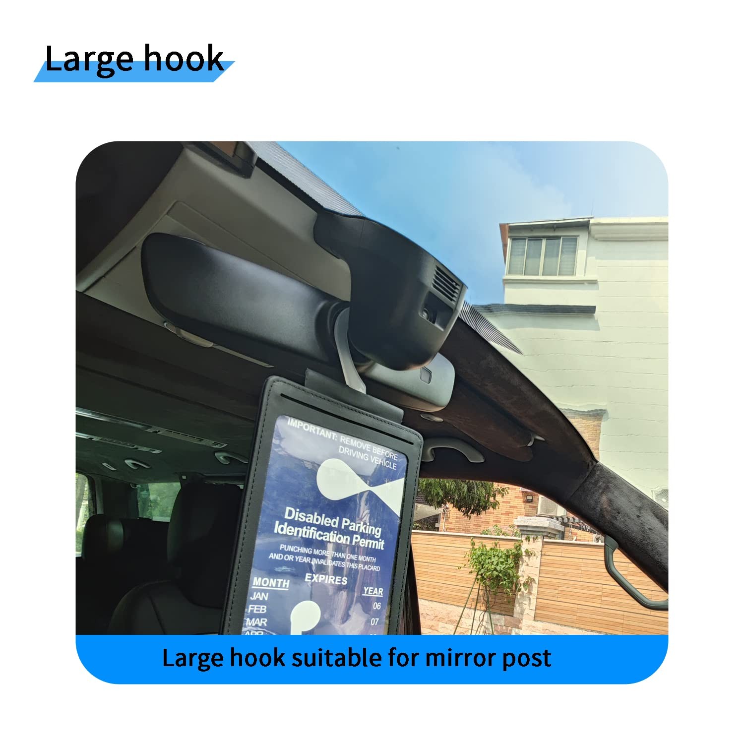 Yuoyar Handicap Placard Holder, Portable Transparent Universal, black