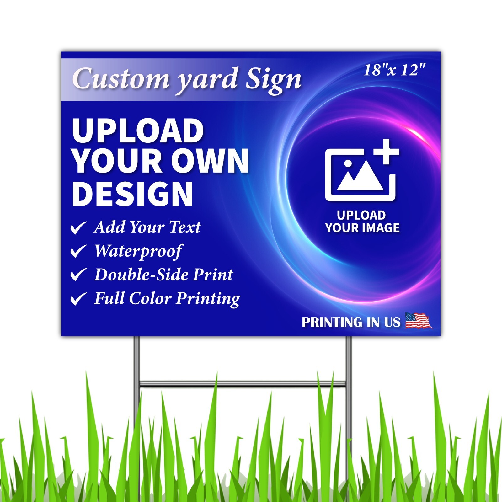 Custom Yard Signs with Stake – Personalized Blank Corrugated Lawn Sign 18×24
