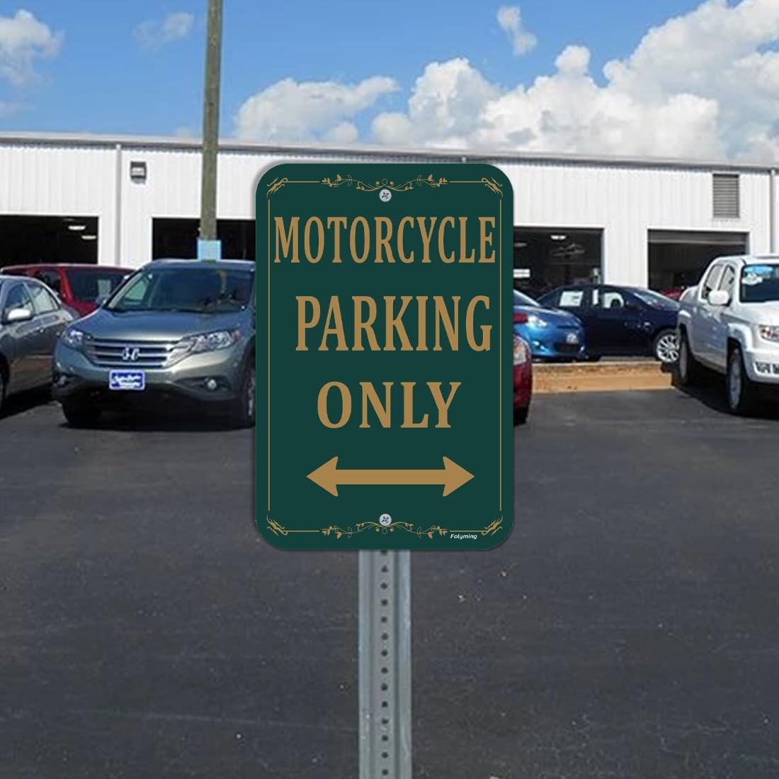 2 PCS 12×18 Inch Motorcycle Parking Only Signs Reflective Aluminum Rustproof