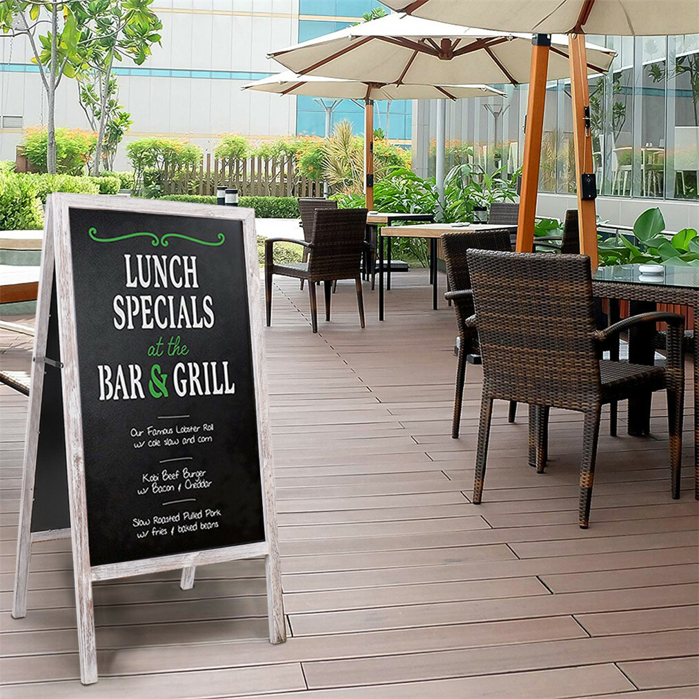 Heavy Duty Outdoor A Frame Sandwich Board Sidewalk Chalkboard Memo Sign Magnetic