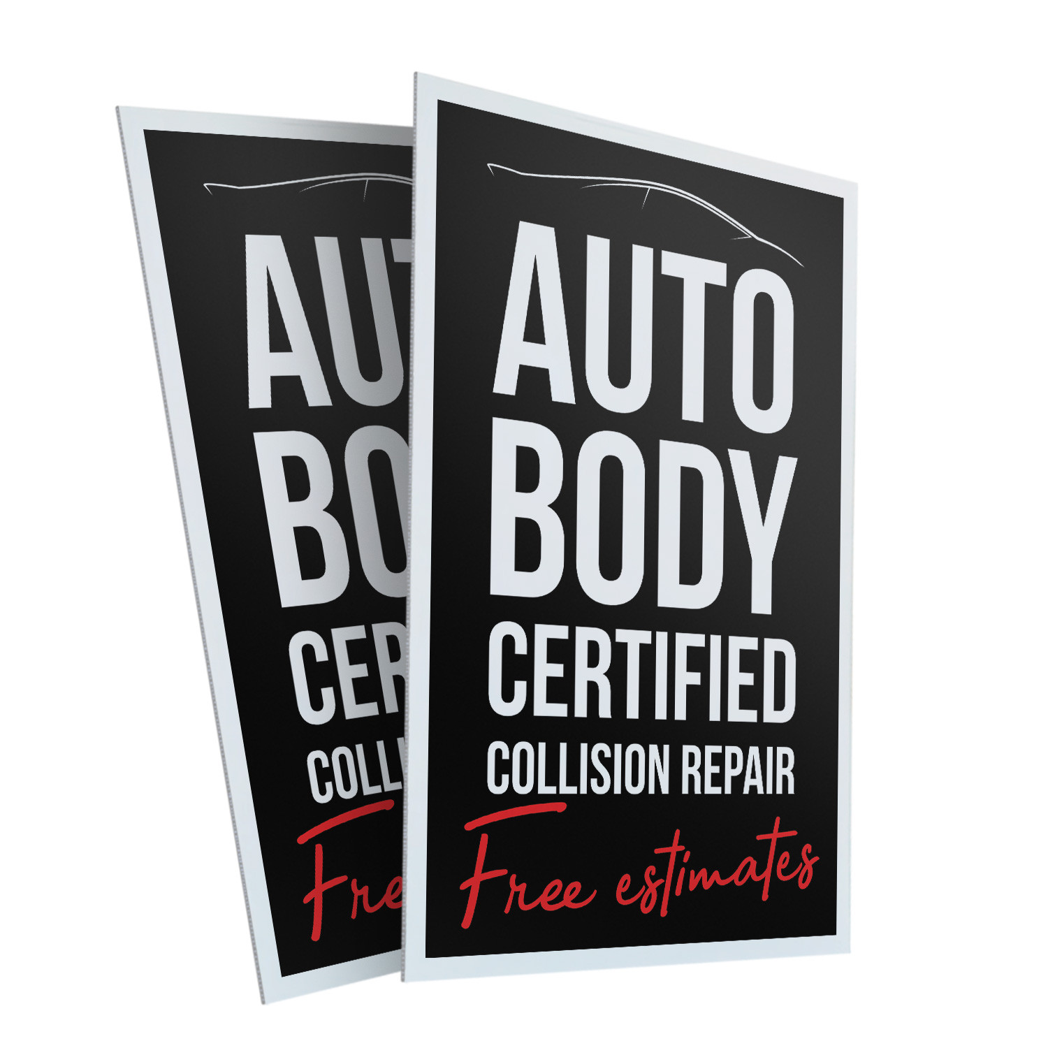 Auto Body Collision Repair Heavy Duty A-Frame Sidewalk Sign Professional Vehicle