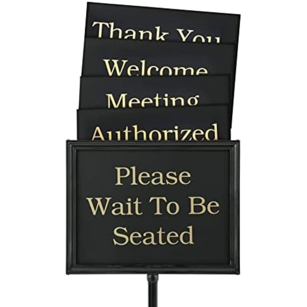 Please Wait To Be Seated Sign Restaurant Commercial Equipment Stand Double Sided