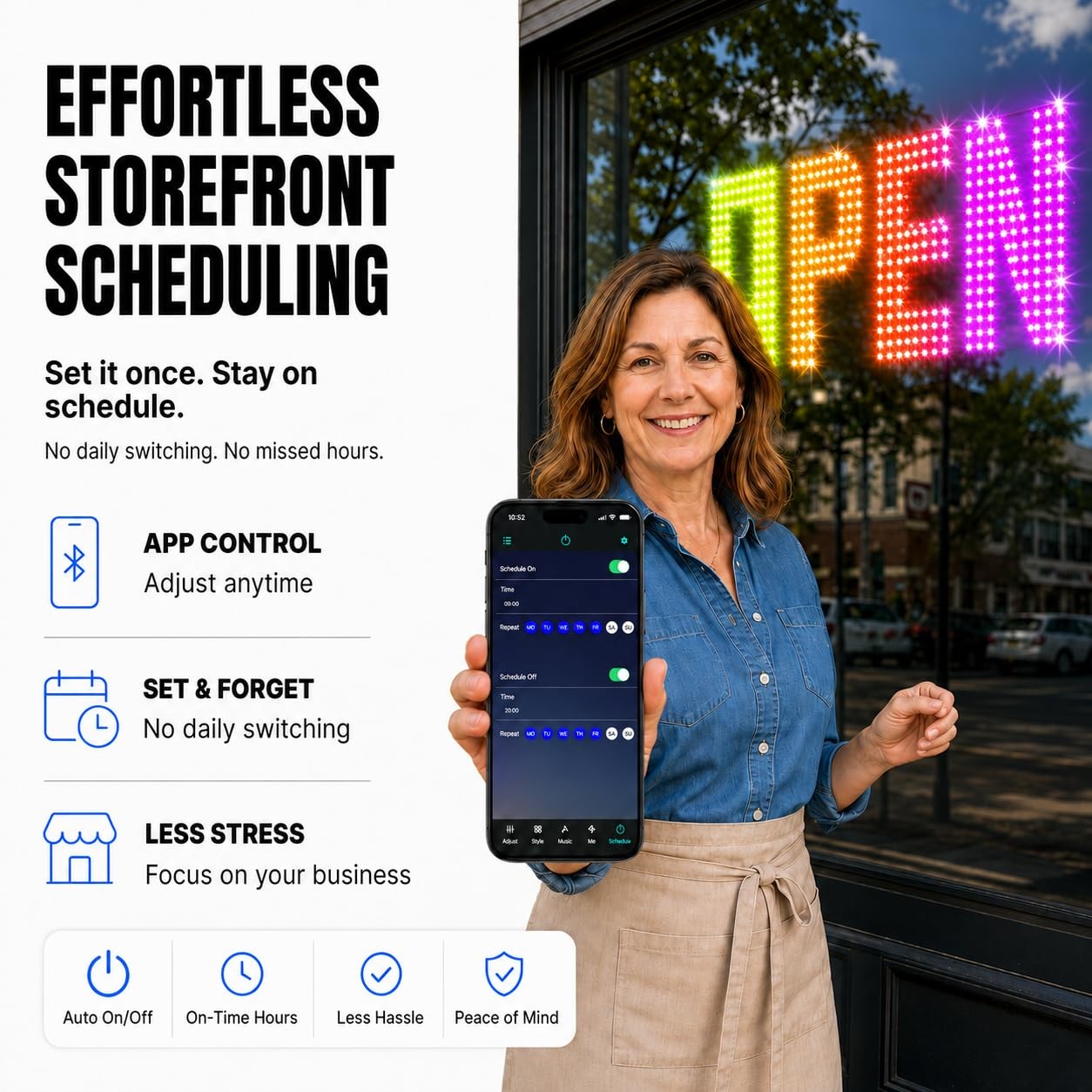 43″ x 14″ Open Sign for Business, Large RGB LED Open Sign with App & Remote C…