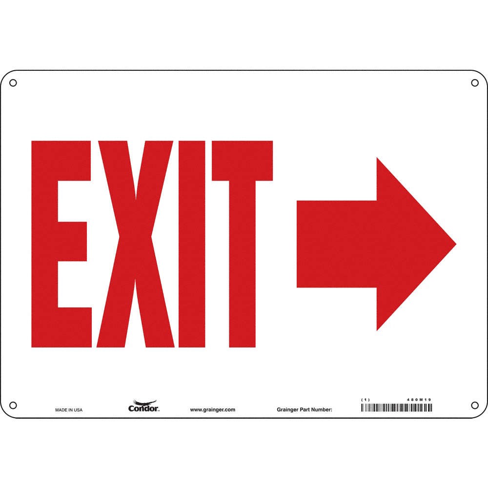 CONDOR 480M19 Safety Sign,10 in x 14 in,Aluminum 480M19