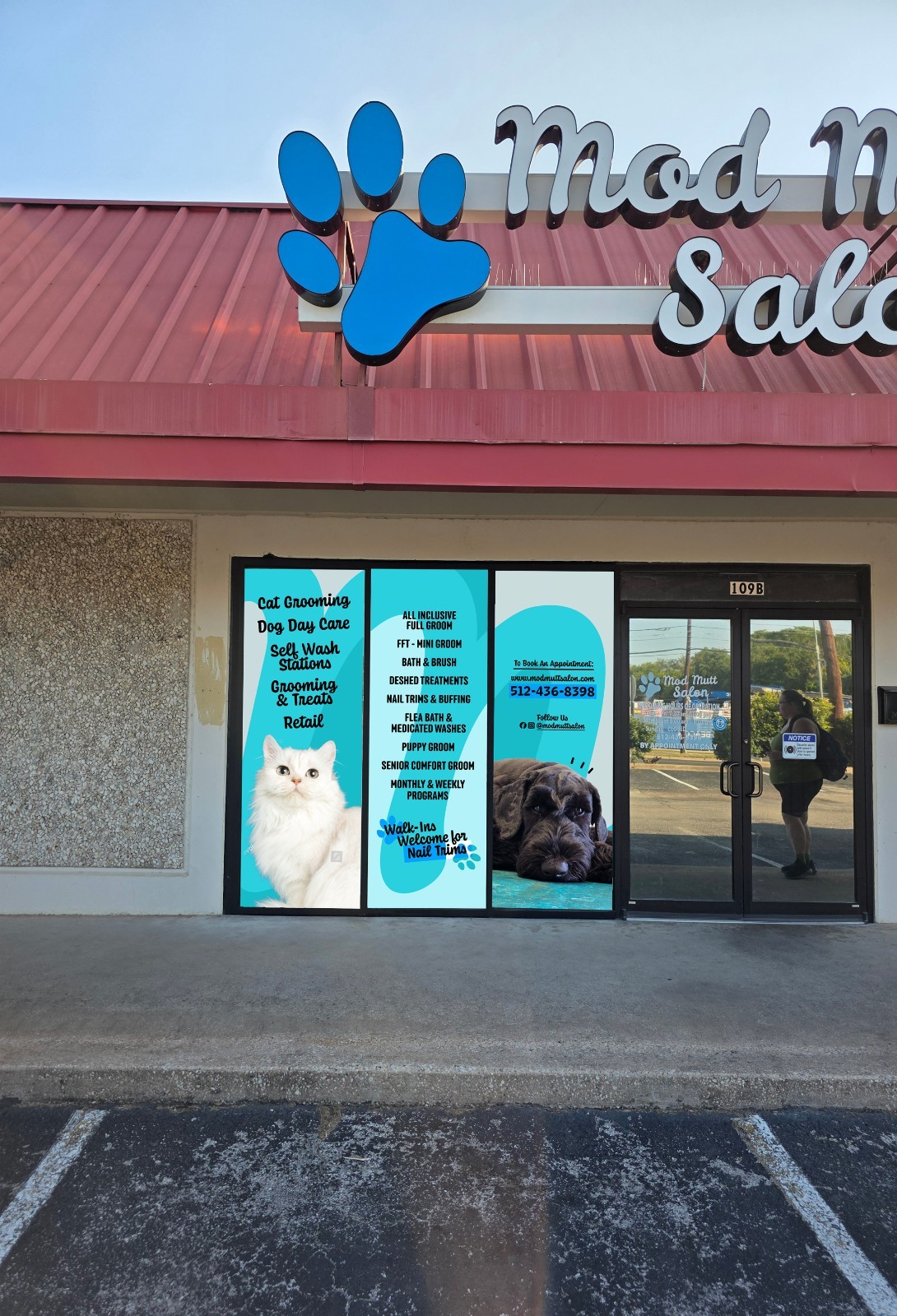 QUOTE: Custom Window Decals for Dog Groomers / Perforated One Way Vision