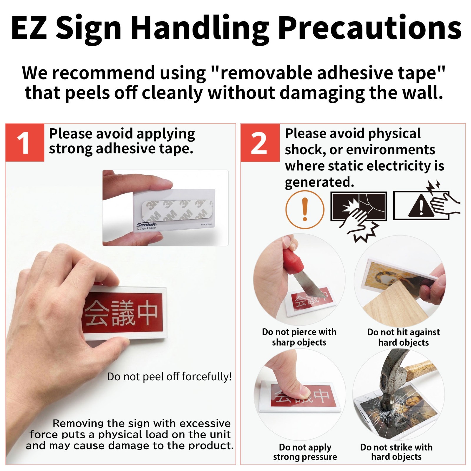 Santek EZ Sign NFC E-Paper Display, No Battery & 4-Color Rewritable Display IP65