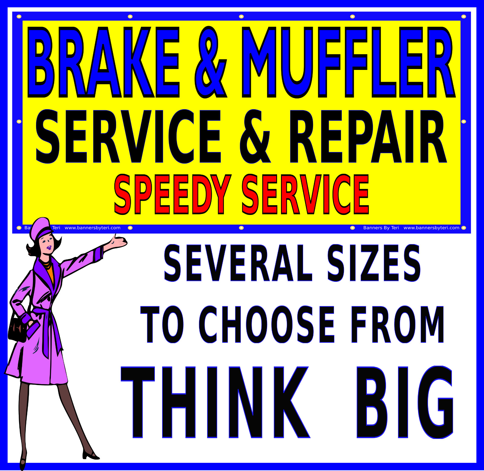 BRAKE & MUFFLER SERVICE – Vinyl Banner Signs – Fast Shipping – USA MADE -QUALITY